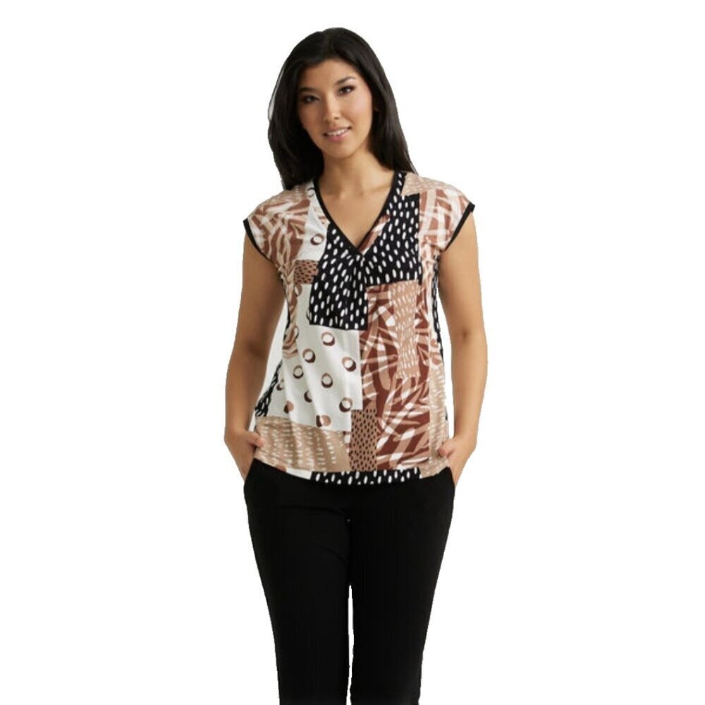 Joseph Ribkoff V Neck Top Women Size 14 Multicolor